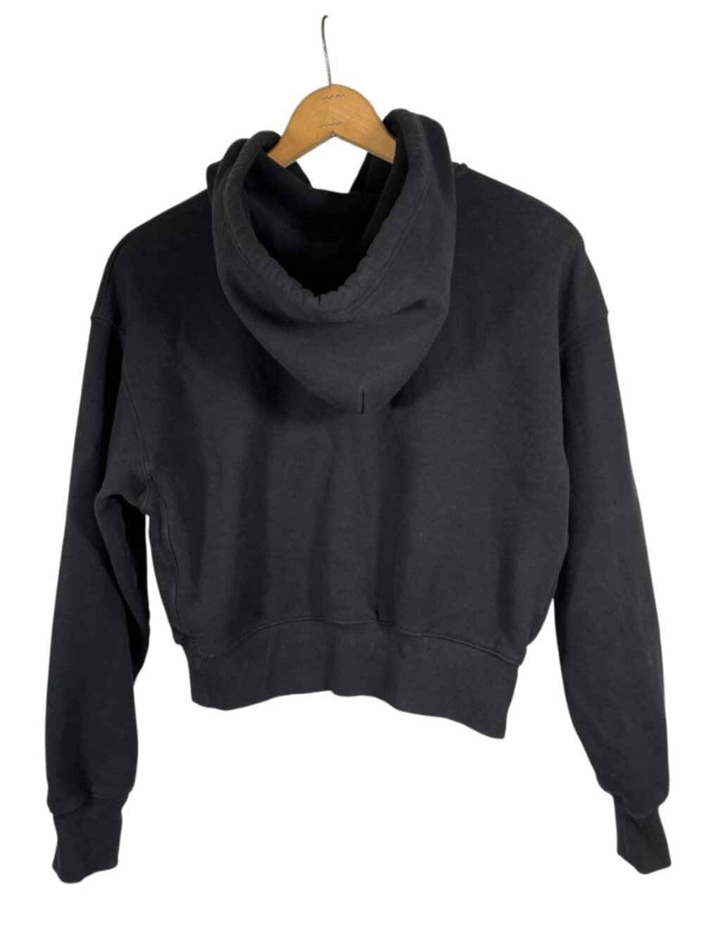 Aritzia TNA Cozy Fleece Boyfriend Boxy Zip Hoodie Black Logo Small 110459 - Picture 3 of 9